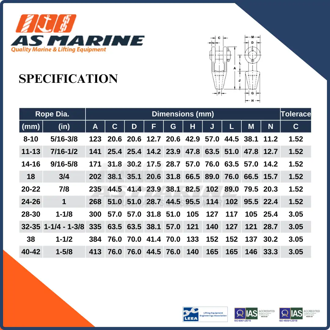 Specification G416 Crosby USA